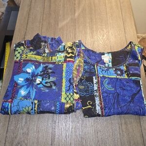 Chico's Sz. Large Colorful Coordinating Tank/sweatshirt